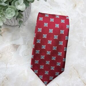 NWOT Jos. A. Bank Silk‎ Tie Navy Blue White 3 5/8" - 59"